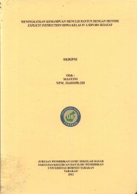 Meningkatkan Kemampuan Menulis Pantun Dengan Metode Explicit Instruction Siswa Kelas IV A SDN 001 Sesayap