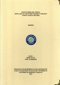 Survei Perilaku Sosial Siswa Kelas VIII Di SMP Negeri 8 Tarakan Tahun Ajaran 2021/2022