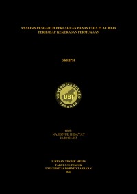 Analisis Pengaruh Perlakuan Panas Pada Plat Baja Terhadap Kekerasan Permukaan