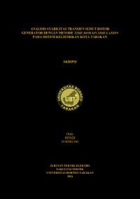 Analisis Stabilitas Transien Sudut Rotor Generator Dengan Metode Time Domain Simulation Pada Sistem Kelistrikan Kota Tarakan