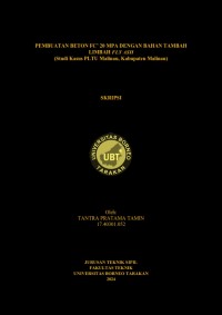 Pembuatan Beton FC' 20 MPA Dengan Bahan Tambah Limbah Fly Ash (Studi Kasus Pltu Malinau, Kabupaten Malinau)