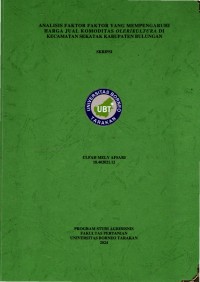 Analisis Faktor-Faktor Yang Mempengaruhi Harga Jual Komoditas Olerikultura Di Kecamatan Sekatak Kabupaten Bulungan
