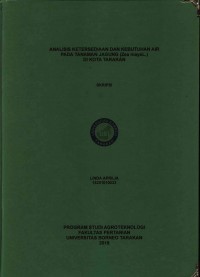 Analisis Ketersediaan Dan Kebutuhan Air Pada Tanaman Jagung (Zea mays L.) Di Kota Tarakan