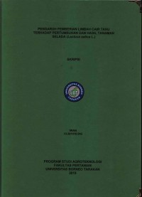 Pengaruh Pemberian Limbah Cair Tahu Terhadap Pertumbuhan Dan Hasil Tanaman Selada (Lactuca sativa L.)