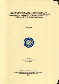 Penerapan Model Pembelajaran Interactive Demonstration Untuk Meningkatkan Hasil Belajar Siswa Kelas X MA Hurrasul Aqidah Tarakan Pada Pembelajaran Lintas Minat Biologi