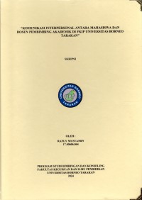 Komunikasi Interpersonal Antara Mahasiswa Dan Dosen Pembimbing Akademik Di FKIP Universitas Borneo Tarakan