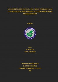 Analisis Pengaruh Kecepatan Dan Beban Terhadap Panas Yang Dihasilkan Oleh Komponen Elektrik Sepeda Motor Listrik Konversi