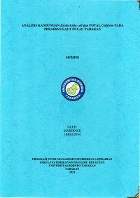 Analisis Kandungan Escherichia coli Dan Total Coliform Pada Perairan Laut Pulau Tarakan