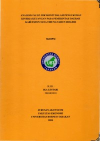 Analisis Value For Money Dalam Pengukuran Kinerja Keuangan Pada Pemerintah Daerah Kabupaten Tana Tidung Tahun 2018-2022