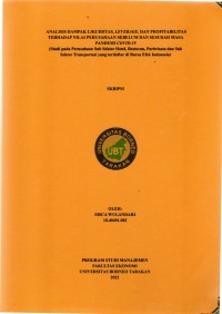 Analisis Dampak Likuiditas, Leverage Dan Profitabilitas Terhadap Nilai Perusahaan Sebelum Dan Sesudah Masa Pandemi Covid-19 (Studi Pada Perusahaan Sub Sektor Hotel, Restoran, Pariwisata Dan Sub Sektor Transportasi Yang Terdaftar Di Bursa Efek Indonesia)