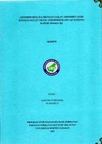 Adsorpsi Besi (Fe) Menggunakan Adsorben Dari Kitosan Kulit Udang Termodifikasi CaO Kerang Kapah (Meretrix sp)