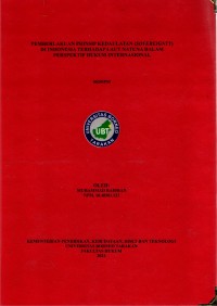 Pemberlakuan Prinsip Kedaulatan (Sovereignty) Di Indonesia Terhadap Laut Natuna Dalam Perspektif Hukum Internasional