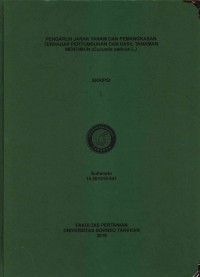 Pengaruh Jarak Tanam Dan Pemangkasan Terhadap Pertumbuhan Dan Hasil Tanaman Mentimun (Cucumis sativus L.)