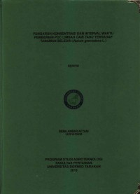 Pengaruh Konsentrasi Dan Interval Waktu Pemberian POC Limbah Cair Tahu Terhadap Tanaman Seledri (Apium gravoelens L.)