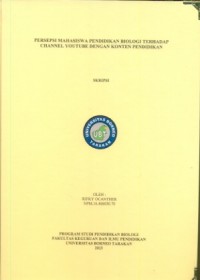 Persepsi Mahasiswa Pendidikan Biologi Terhadap Channel Youtube Dengan Konten Pendidikan