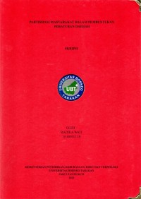 Partisipasi Masyarakat Dalam Pembentukan Peraturan Daerah
