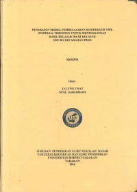 Penerapan Model Pembelajaran Kooperatif Tipe Snowball Throwing Untuk Meningkatkan Hasil Belajar IPA Di Kelas III SDN 001 Kecamatan Peso