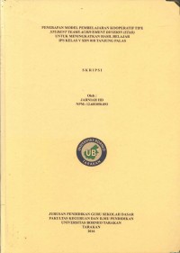 Penerapan Model Pembelajaran Kooperatif Tipe Student Teams Achivement Division (STAD) Untuk Meningkatkan Hasil Belajar IPS Di Kelas V SDN 018 Tanjung Palas