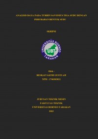 Analisis Daya Pada Turbin Savonius Tiga Sudu Dengan Perubahan Bentuk Sudu