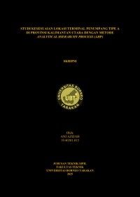 Studi Kesesuaian Lokasi Terminal Penumpang Tipe A Di Provinsi Kalimantan Utara Dengan Metode Analytical Hierarchy Process (AHP)