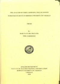 The Analysis Of TOEFL Listening Test Of Fourth Semester Students In Borneo University Of Tarakan