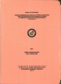 Asuhan Keperawatan Pada Ny. “E” Dengan Diagnosa Cholelithiasis Di Ruang Perawatan Bedah Flamboyan Rumah Sakit Umum Daerah Tarakan