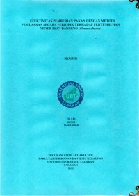 Efektivitas Pemberian Pakan Dengan Metode Pemuasaan Secara Periodik Terhadap Pertumbuhan Nener Ikan Bandeng (Chanos chanos)