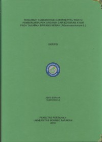 Pengaruh Konsentrasi Dan Interval Waktu Pemberian Pupuk Organik Cair Kotoran Ayam Pada Tanaman Bawang Merah (Allium ascolonium L.)