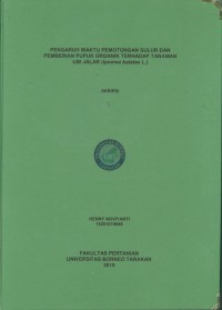 Pengaruh Waktu Pemotongan Sulur Dan Pemberian Pupuk Organik Terhadap Tanaman Ubi Jalar (Ipomea batatas L.)