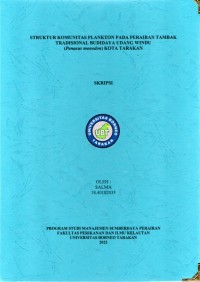 Struktur Komunitas Plankton Pada Perairan Tambak Tradisional Budidaya Udang Windu (Penaeus monodon) Kota Tarakan