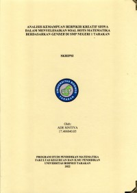 Analisis Kemampuan Berpikir Kreatif Siswa Dalam Menyelesaikan Soal HOTS Matematika Berdasarkan Gender Di SMP Negeri 1 Tarakan