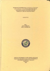Penerapan Pendekatan Contextual Teaching And Learning (CTL) Untuk Meningkatkan Hasil Belajar IPA Materi Daur Air Di Kelas V SDN 011 Malinau Kota