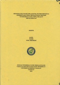 Meningkatkan Hasil Belajar PKn Materi Mengenal Pemerintahan Desa Menggunakan Metode Tutor Sebaya Pada Siswa Kelas IV SDN 012 Sesayap