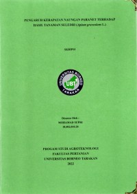 Pengaruh Kerapatan Naungan Paranet Terhadap Hasil Tanaman Seledri (Apium graveolens l.)