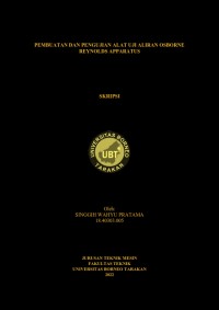 Pembuatan Dan Pengujian Alat Uji Aliran Osborne Reynolds Apparatus