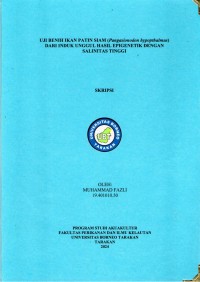 Uji Benih Ikan Patin Siam (Pangasionodon Hypopthalmus) Dari Induk Unggul Hasil Epigenetik Dengan Salinitas Tinggi
