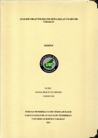 Analisis Sikap Toleransi Siswa Kelas V-D SDN 050 Tarakan