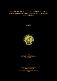 ANALISIS PENGUJIAN ALAT UKUR EFISIENSI SEL SURYA MENGGUNAKAN VARIASI INTENSITAS CAHAYA DARI BOLA LAMPU HALOGEN