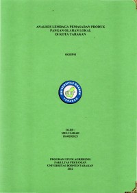 Analisis Lembaga Pemasaran Produk Pangan Olahan Lokal Di Kota Tarakan