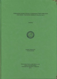 Pengaruh Dosis Pupuk K Terhadap Pertumbuhan Dan Hasil Tanaman Kedelai (Glycine max)