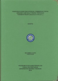 Pengaruh Dosis Dan Interval Pemberian Pupuk Organik Cair Kulit Pisang Terhadap Tanaman Wijen (Sesamum indicum L.)