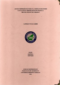 Asuhan Keperawatan Pada Tn. Y Dengan Diagnosis Gagal Ginjal Kronik Di Ruang Dahlia A RSUD Dr. H Jusuf SK Tarakan