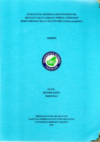 Efektivitas Budidaya Sistem Bioflok Menggunakan Aerasi Uniring Terhadap Pertumbuhan Ikan Lele Dumbo (Clarias gariepinus)