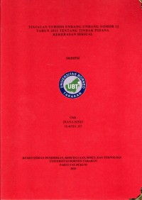 Tinjauan Yuridis Undang-Undang Nomor 12 Tahun 2022 Tentang Tindak Pidana Kekerasan Seksual