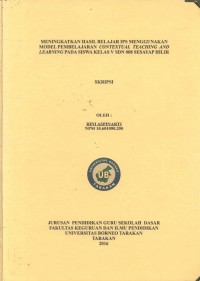 Meningkatkan Hasil Belajar IPS Menggunakan Model Pembelajaran Kontekstual Pada Siswa Kelas V SDN 008 Sesayap Hilir