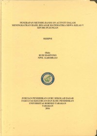 Penerapan Metode Hands On Activity Dalam Meningkatkan Hasil Belajar Matematika Siswa Kelas V SDN 001 Pujungan