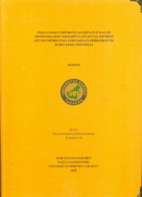 Peran Good Corporate Governance Dalam Meminimalisir Terjadinya Financial Distress (Studi Empiris Pada Perusahaan Perbankan Di  Bursa Efek Indonesia)