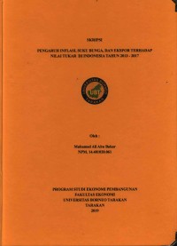 Pengaruh Inflasi, Suku Bunga, dan Ekspor Terhadap Nilai Tukar Di Indonesia Tahun 2013 - 2017