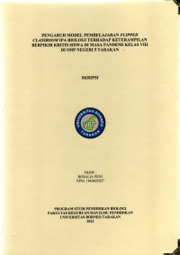Pengaruh Model Pembelajaran IPA Biologi Terhadap Keterampilan Berpikir Kritis Siswa Di Masa Pandemi Kelas VIII Di SMP Negeri 5 Tarakan