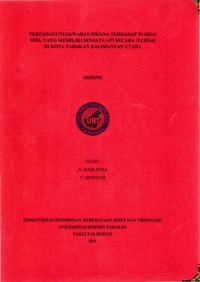 Pertanggungjawaban Pidana Terhadap Warga Sipil Yang Memiliki Senjata Api Secara Illegal Di Kota Tarakan Kalimantan Utara
